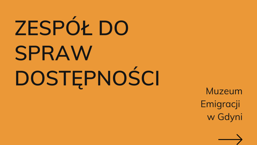 Grafika, pomarańczowe tło. Od lewego górnego boku napis "zespół do spraw dostępności". Po prawej stronie na dole napis "