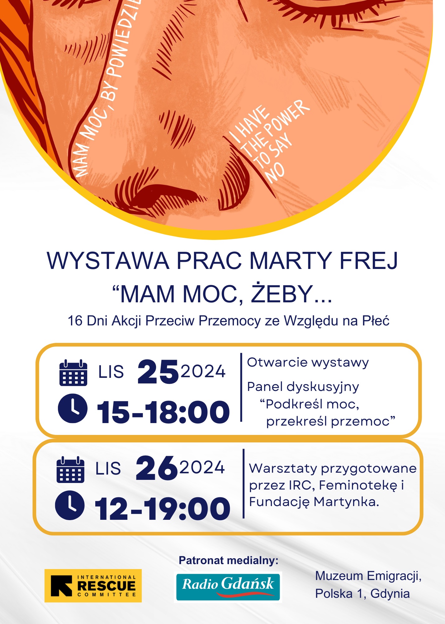 Read more about the article Mam moc, żeby… | Wystawa Marty Frej na 16 dni akcji przeciwko przemocy ze względu na płeć